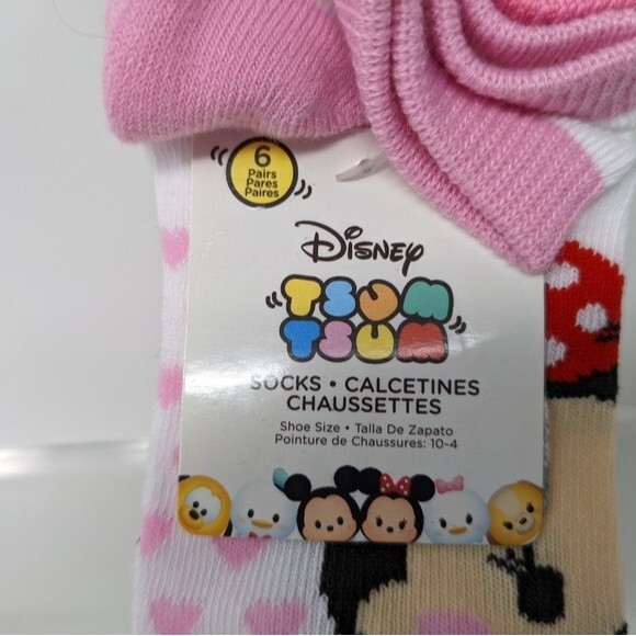 Disney Tsum Tsum Socks, Girls Shoe Size 10-4 - Picture 6 of 6